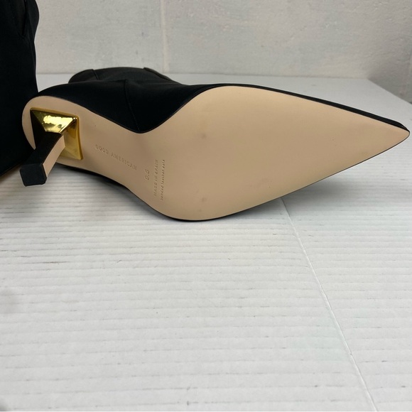 NEW‎ Good American Pointed Toe Heeled Bootie Black Neoprene Women's 9.5 GA118N-X - Picture 8 of 10